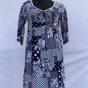 ชุดปาร์ตี้ยาวพิมพ์ลายบล็อกสำหรับผู้หญิงชุดเดรสยาวปักลายสำหรับฤดูร้อนฤดูใบไม้ร่วง - Product Image 1