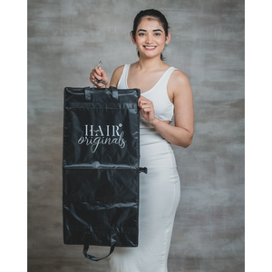 Bolsa de Almacenamiento para Extensiones de Cabello HairOriginals, Negra, Ancha, de Poliéster, Moderna, para Cabello en Trama - Product Image 1