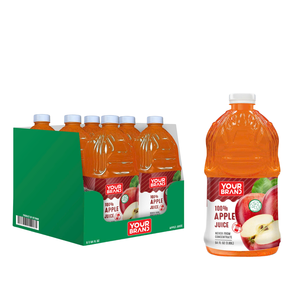 64 FL OZ (1,89 L) VOTRE MARQUE Jus de pomme 100 %, non OGM, non issu de jus concentré, fabricant de boissons en marque blanche OEM/ODM - Product Image 1