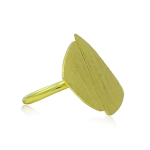 Brass Gold and Rhodium Plated Vintage Statement <b>Ring</b> Fashionable Geometric Gemstone with Claw Inlay Children's Jewelry - Product Image 2