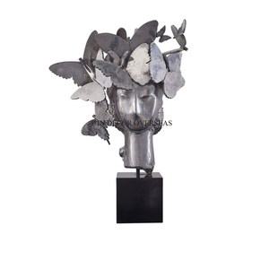 Nouveau modèle arrivée plaqué or métal robuste et sous-verres Sculpture design unique avec base en marbre blanc au prix le plus bas - Product Image 4