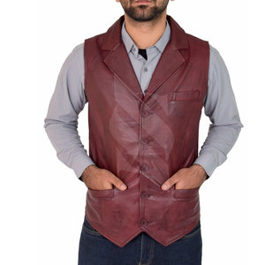 Chaleco de Cuero Genuino para Hombre SMITHY SPORTS, Diseño Personalizado, Duradero, Invernal, de la Mejor Calidad, Transpirable, Cuello en V, Casual - Product Image 4