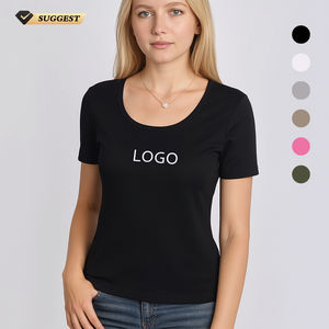 Haute qualité personnalisé femmes été décontracté sport T-Shirt imprimé cou brodé Logo Slim Fit Spandex/coton respirant - Product Image 4