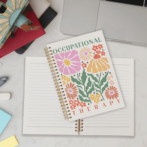 Carnet à spirales à thème floral, notes d'ergothérapie, santé mentale, écriture, carnet d'ergothérapeute, carnets à spirales - Product Image 2