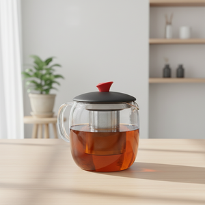 Théière en verre borosilicate de qualité supérieure, résistante à la chaleur, de qualité alimentaire, 1000 ml, 3306324-1.0, avec couvercle en plastique, pour l'exportation - Product Image 3