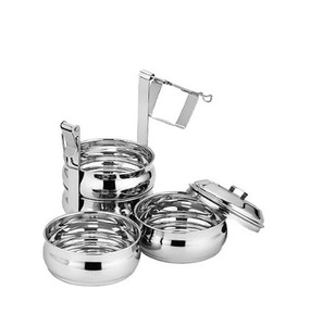 Whole Sale Stainless Steel Tiffin Box 4 Compartment Belly Lunch Box Food Grade Indian Tiffin 9x4 Bento Boxes - Product Image 1