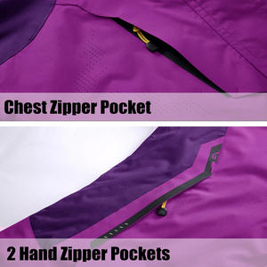 Chaquetas de esquí personalizadas para mujer para actividades al aire libre a prueba de viento impermeable con opciones de impresión y bordado de logotipos - Product Image 3
