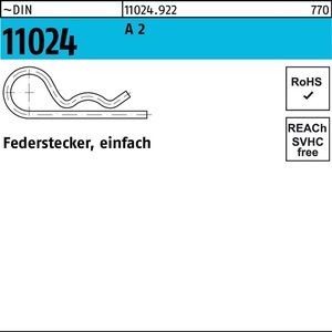 Pasadores de resorte DIN 11024 Wire D. 4 a 2, individuales, 25 piezas - Product Image 1