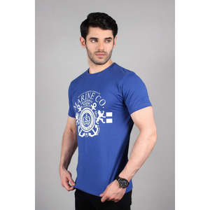 MARINE Oversize Casual Graphic Crew Neck T-Shirt 100% Cotton Jersey 200 Grams Hip Hop Style with Breathable Logo <b>Print</b> - Product Image 3