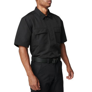 Uniforme de Guardia de Seguridad de Alta Calidad al por Mayor |   Camisa de Trabajo de Manga Corta, Transpirable, Uniforme de Oficina para Otoño, Color Azul y Verde - Product Image 5