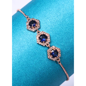 AD สร้อยข้อมือแฟชั่นทรงสี่เหลี่ยมสีน้ำเงิน - Product Image 4