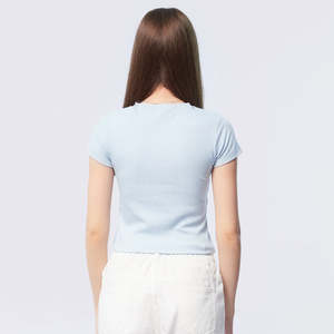 Camiseta Ajustada con Cuello Redondo, Camiseta con Estampado Personalizado, Precio al por Mayor 2026, Camiseta Corta para Mujer, Tops Casuales, Camisetas con Gráficos, Moda - Product Image 2