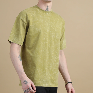 เสื้อยืดผู้ชายซักด้วยกรดทำจากโรงงานสีที่กำหนดเองและขายดี - Product Image 4
