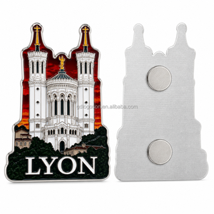 Nouveau Souvenir de Lyon, France : Aimant de réfrigérateur en métal émaillé, motif Cœur et Lanternes, 25 ans d'expérience, Cadeau touristique Notre-Dame de la Fourvière - Product Image 5