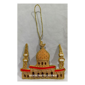 Excelente Zari bordado a mano mezquita adorno colgante de Navidad PARA EL Festival de Ramadán mezquita islámica decoración colgante para Eid - Product Image 1