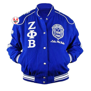 Chaqueta de Béisbol Bordada con Logotipo Personalizado al por Mayor de Zeta Phi Beta, Chaqueta Deportiva Holgada Estilo Varsity para Hombre - Product Image 6