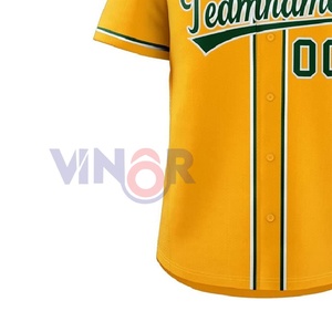 Maillot de baseball 100% polyester en taille adulte, maillot personnalisé, couleur unie, uniforme de baseball pour équipe sportive, service OEM - Product Image 2