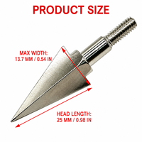 Insert d'arc à 50 grains pour flèche, ID 6,2 mm, tige métallique, longueur 25 mm, pour tir de chasse avec arc composé/arc classique