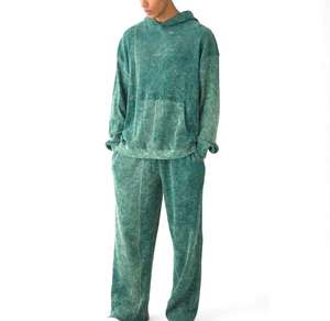 Chándal de Invierno para Hombre de Alta Calidad OEM, Color Liso Teñido, Corte Regular, Ligero, Diseño Personalizado - Product Image 1