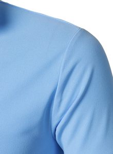 Polo de couleur unie Prix d'usine Polo de performance pour hommes avec évacuation de l'humidité coupe ajustée Polos lourds personnalisés - Product Image 6