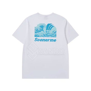 บริการ OEM เสื้อยืดแขนสั้นผู้ชายระบายอากาศได้ดี แห้งเร็ว ทรงหลวม พิมพ์ลาย ผ้าฝ้าย 100% 220 กรัม รับผลิตตามแบบ - Product Image 2