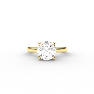 IGI Certified Round Cut Lab Grown Diamond Solitaire Engagement <b>Ring</b> in 9K Rose / White & Yellow Gold - Product Image 1