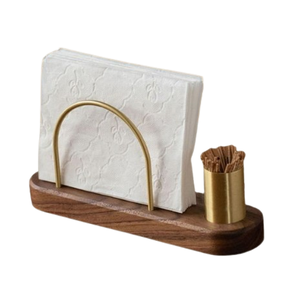 Porte-serviettes en bois d'acacia pour table de cuisine et de salle à manger Distributeur de serviettes en bois droit Boîtes à mouchoirs Décoration - Product Image 3