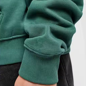 2025 100% coton personnalisé fermeture éclair à capuche blanc zippé recadrée hommes pantalons de survêtement et sweat à capuche ensemble Boxy recadrée coton sweats à capuche pour unisexe - Product Image 6