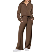 Conjunto Deportivo Casual de Invierno para Mujer |   Conjunto de Dos Piezas de Ropa para el Hogar Ecológica, Top Corto con Lentejuelas y Agujeros, Suave y Cómodo