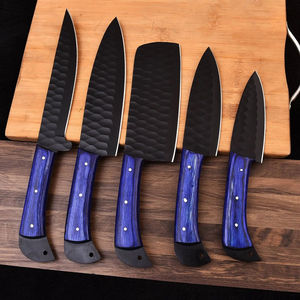 Juego de Cuchillos de Chef Burraq Profesional de 5 Piezas, Hechos a Mano en Acero al Carbono, Mango de Madera Ambidiestro, Aptos para Lavavajillas, Personalizados para Chefs y Cocineros - Product Image 1