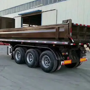 Buy Heavy Duty 5 / 6 Used In Road Construction Rear Tipper Truck 3 Axles Rear Dump Semi Trailer