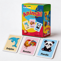 Juego de 36 Tarjetas de Memoria Educativas con Animales y Frutas para Niños Pequeños, Papel de Arte Recubierto, Impresión Offset, Laminado