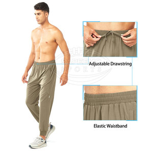 <b>Men</b> Casual Lightweight Canvas Jogger Pants Windproof Soft <b>Stretch</b> Fabric Drawstring Closure for Everyday Comfort Active Wear - Product Image 3