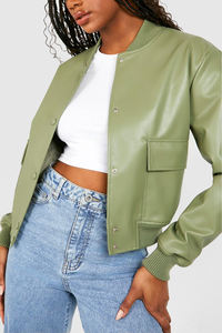 Best Selling article Custom PU leather Varsity <b>Jacket</b> for women's Custom Logo High quality streetwear leather varsity <b>jacket</b> - Product Image 6