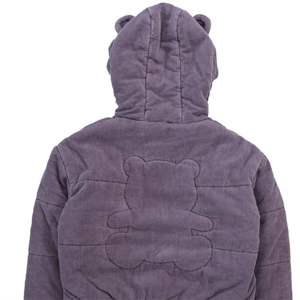 Veste bouffante violette à oreilles d'ours-Veste d'hiver courte mignonne et confortable avec d'adorables oreilles d'ours, parfaite pour une tenue décontractée - Product Image 6