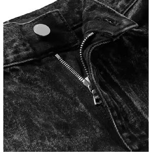 Pantalones cortos de mezclilla holgados personalizados para hombre Pantalones cortos de mezclilla lavados con ácido Vintage para hombre Y2k Baggy Jeans Jorts - Product Image 5