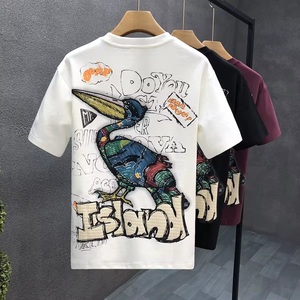 T-shirt respirant 400 gsm T-shirts en laine mérinos High Street Hip Hop Stock personnalisé, vêtements en vrac, balle de vêtements mélangés, vêtements d'occasion - Product Image 5