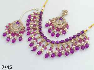 สร้อยคอโชคเกอร์แฟนซีพร้อมชุดต่างหู mangtikka และชุดเครื่องประดับสำหรับผู้หญิงล่าสุดลายมุกโบราณ - Product Image 6