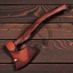 Hacha de Acero de Damasco Hecha a Mano con Mango de Madera de Palisandro, Funda de Alta Calidad, Forjada, Grado Industrial, para Camping, Hacha con Espiga, Personalizable - Product Image 6