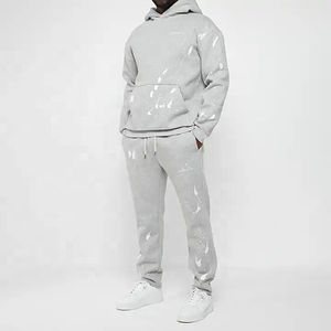 Trajes de sudor de lana de algodón 100% al por mayor ropa deportiva informal de gimnasio transpirable de peso pesado diseños personalizados para pintura arte Splash invierno - Product Image 3