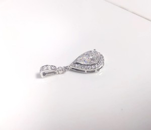 Solid White/Yellow/Rose Gold Wedding Pendants with Pear Cut Lab-Grown Diamond Women's Diamond <b>Charm</b> Pendant - Product Image 3