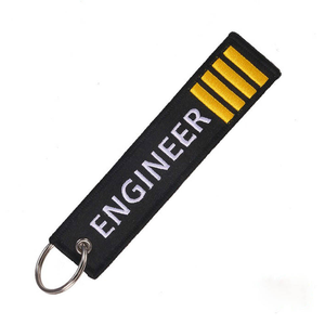 Porte-clés en tissu brodé avec logo personnalisé en or de qualité supérieure, étiquette de porte-clés, porte-clés de haute qualité - Product Image 5