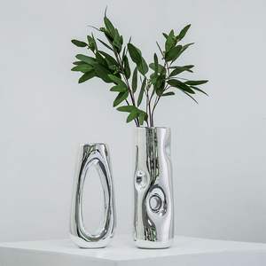 Elegant metal flower vase for modern home decor perfect for living room table <b>shelf</b> display stylish accent - Product Image 2