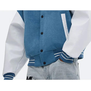 OEM Veste universitaire zippée légère et personnalisée de qualité supérieure, solide, de haute qualité, coupe-vent, à la mode pour hommes Veste universitaire d'hiver pour hommes - Product Image 3