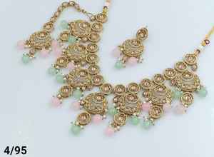 <b>Indian</b> Traditional Oval Shape Kundan Gold Plated Jewellery <b>Set</b> &Choker <b>Necklace</b> <b>Set</b> Women &Girl <b>Indian</b> Accessories Jewlery Women - Product Image 3