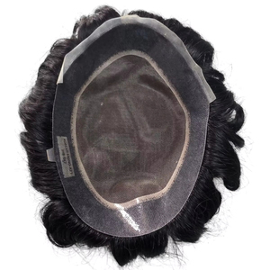 Peluca de tupé de cabello humano mono de calidad superior de Bangladesh con cuerpo natural y estilos de ondas profundas - Product Image 1