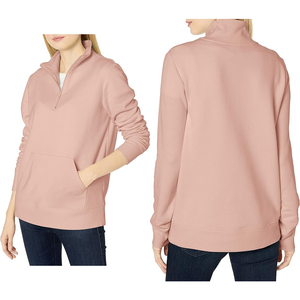 Jersey de gran tamaño, trajes de otoño para mujer, cuello alto, media cremallera, sudaderas, chaquetas de lana, Tops, ropa de moda de invierno 2024 - Product Image 5