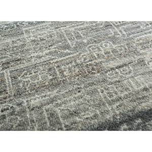 Alfombra Afgana de Lana Anudada a Mano en Gris Viscaya y Negro con Patrón Geométrico para Sala de Estar-Enm-3101(Cs-01) - Product Image 3
