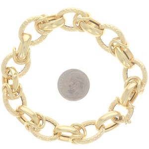 Pulsera de cadena de eslabones de oro auténtico sólido de 18 quilates unisex, brazaletes de joyería de moda para hombres y mujeres - Product Image 5