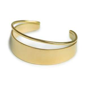 Bracelet de poignet en laiton de qualité supérieure plaqué or, durable, pour femmes, mode culturelle moderne - Product Image 2